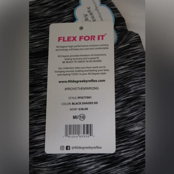 90 degree by reflex girls NEW size 10/Medium black swirl/marble color leggings - Picture 5 of 6
